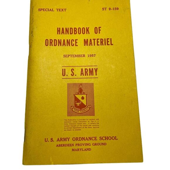 Rare Pre Vietnam 1957 Handbook of Ordninance Materiel Original Vintage Item - Picture 1 of 4